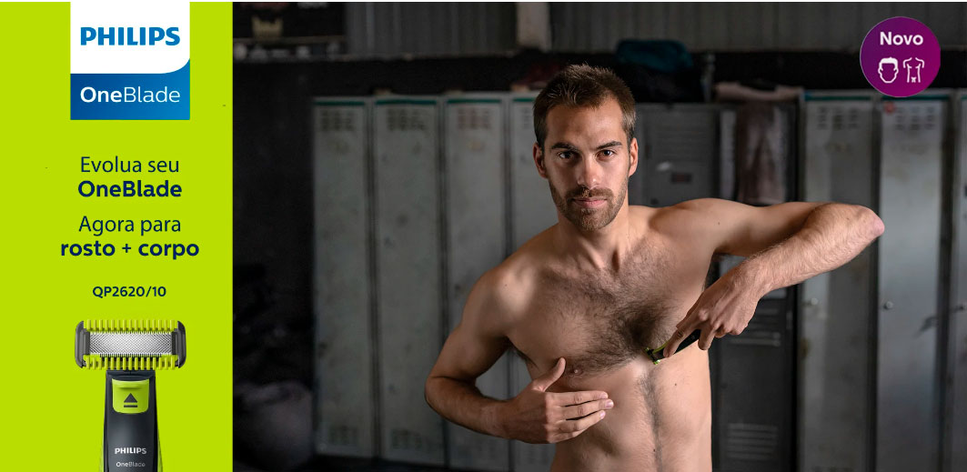 barbeador Elétrico Philips Oneblade Rosto E Corpo Preto/verde - Qp2620/10