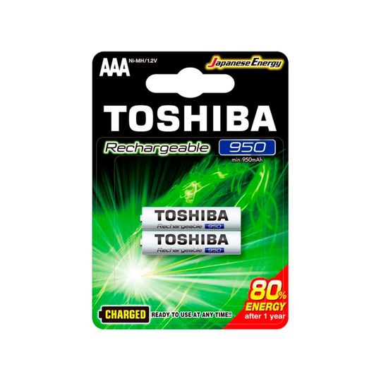 Pilha Recarregável Toshiba AAA 1,2V 2 unidades - TNH3GAEC2