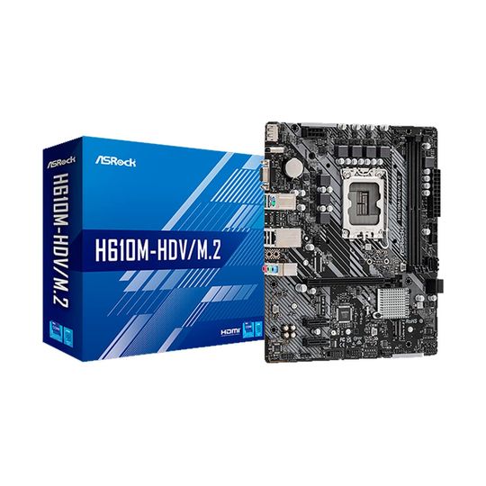 Placa Mãe ASRock H610M-HDV/M.2 Chipset H610 Intel LGA 1700 ATX DDR4