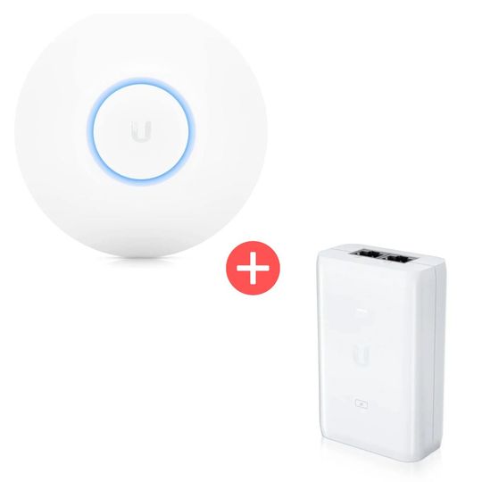 Access Point Ubiquiti U6-LR + Fonte Ubiquiti U-POE-AT