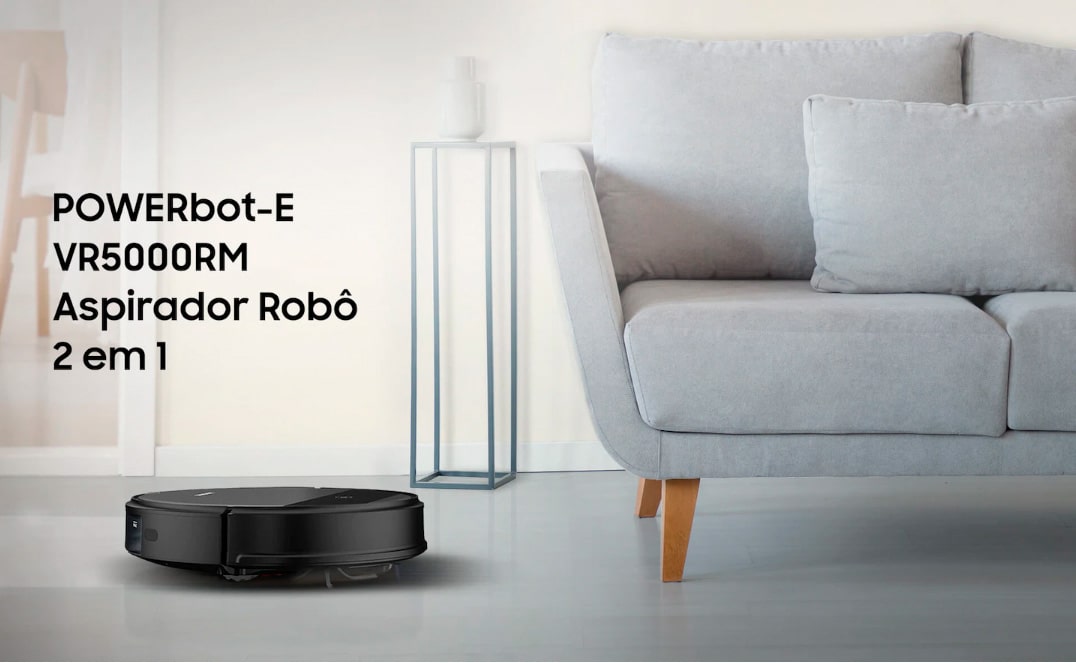 Aspirador de Pó Robô Inteligente Samsung Powerbot-E VR5000RM 2 em 1