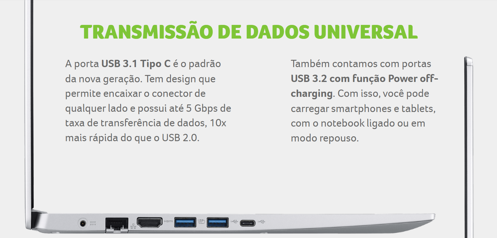 Notebook Acer Aspire 5 A515-45-R2A3, AMD Ryzen 5, Tela 15.6” Full HD, 8GB 512GB SSD, Windows 11, Prata - NX.AYDAL.008