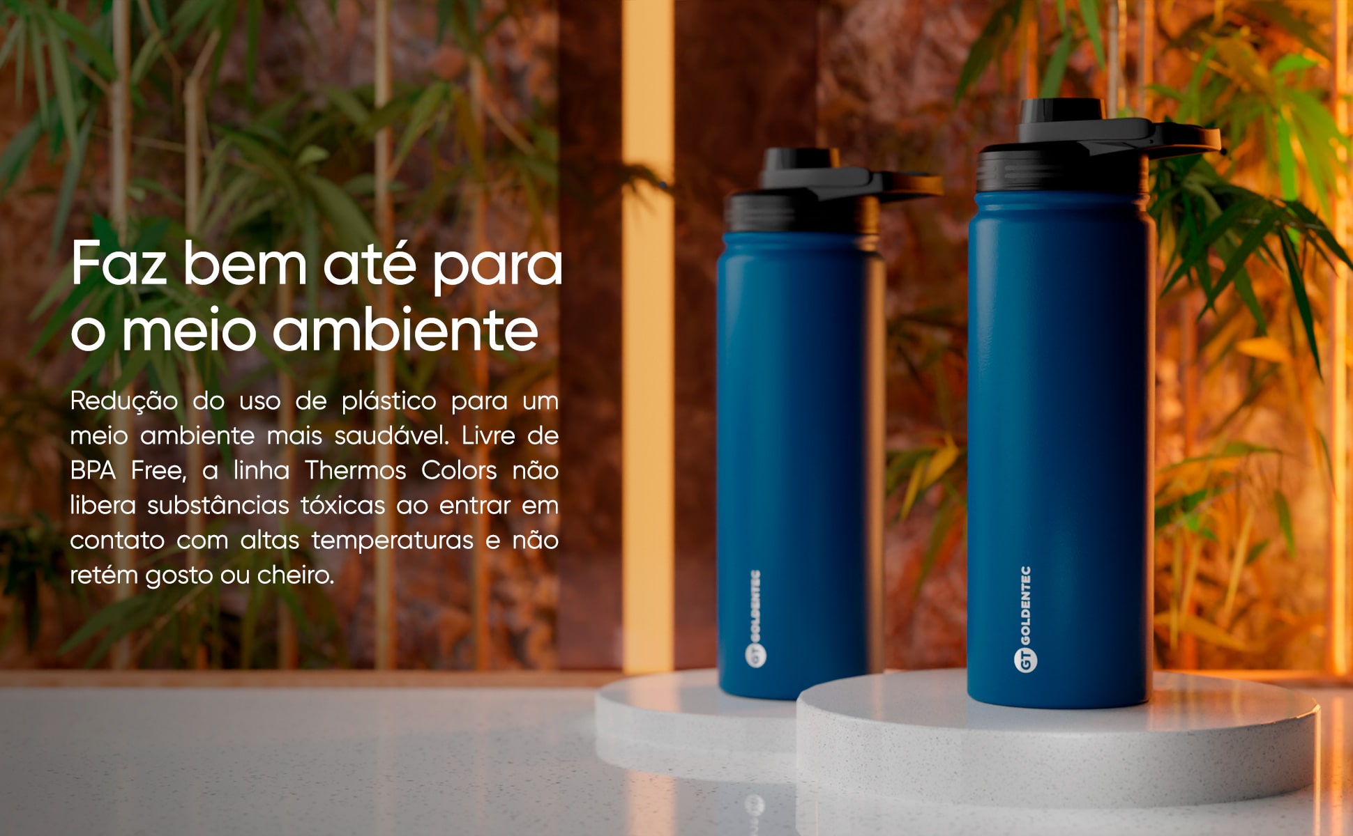 Garrafa Térmica Inox 500 ml para bebidas quentes ou frias com tampo com bico - Azul Marinho | GT