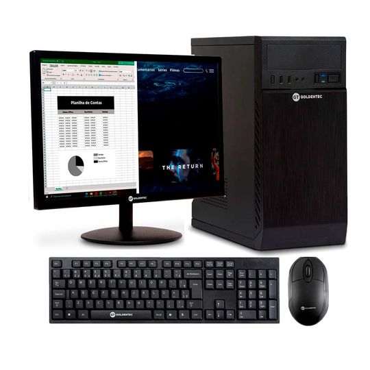 Pc-Completo-Intel®-Core™-i5-4GB-SSD-256GB-Windows-10-|-GT---Monitor-LED-19----Teclado-Slim-com-Fio---Mouse