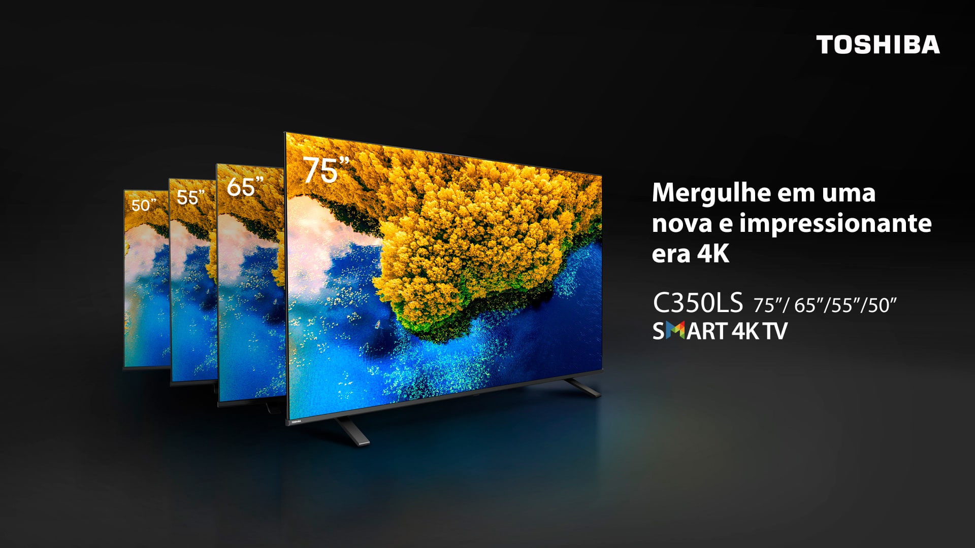 Smart Tv 55 Toshiba LED Ultra HD 4K 3 HDMI 2 USB TB011M - 55C350LS