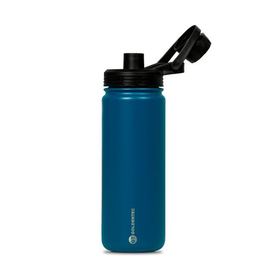 Garrafa Térmica Inox 500ml Goldentec Tampo com Bico Azul Marinho para bebidas quentes ou frias