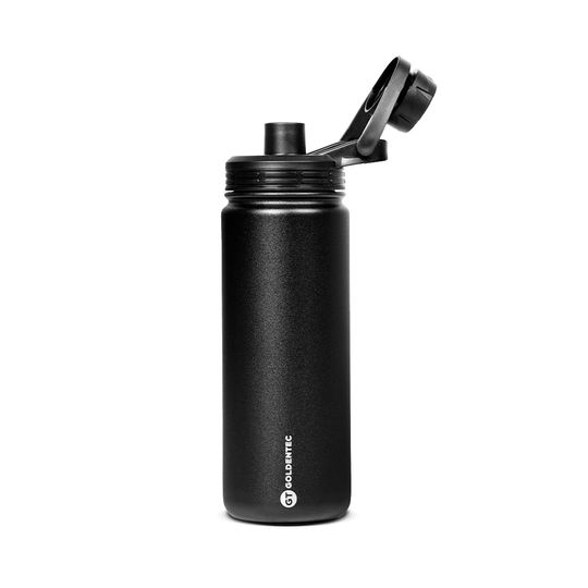 Garrafa Térmica Inox Goldentec 500ml com bico Preto para bebidas quentes ou frias