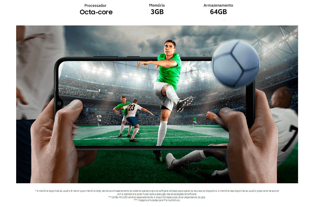 Smartphone Samsung Galaxy A04e, 64GB, 3GB de RAM, Tela 6,5