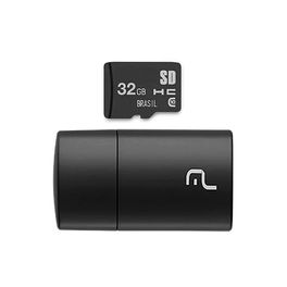 Pen-Drive-Multilaser-2-em-1-Leitor-USB---Cartao-de-Memoria-Classe-10-32GB-Preto---MC163