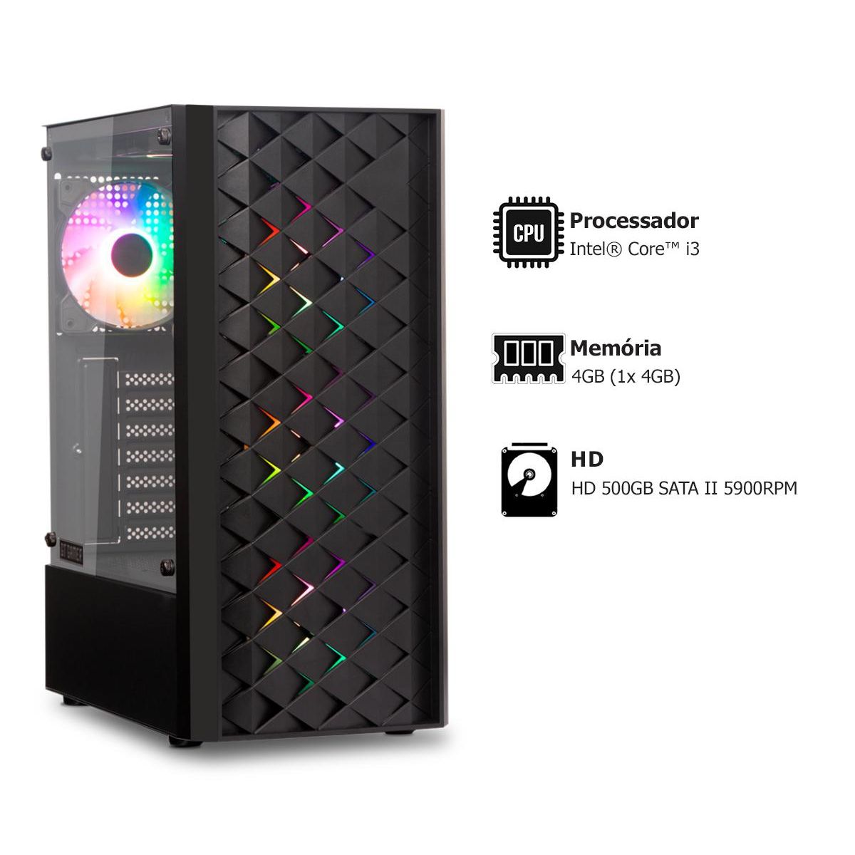 Computador Intel® Core™ i3-2105 3.1GHz 4GB 500GB | GT - lojaibyte