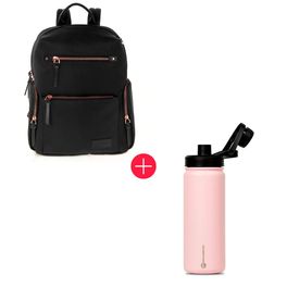 Kit-com-Mochila-para-Notebook-14--Black-Rose-|-GT---Garrafa-Termica-Inox-500-ml-para-bebidas-quentes-ou-frias-com-tampo-com-bico---Rosa-|-GT