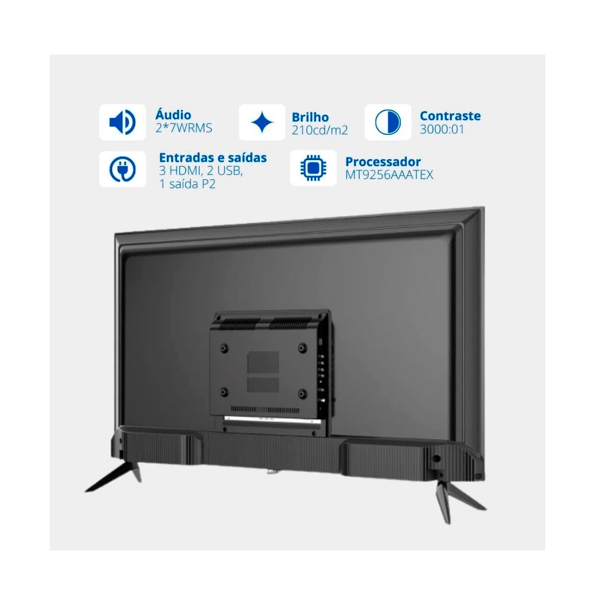 Smart Tv 32 HQ LED HD Conversor Digital 3 HDMI 2 USB Wi-Fi - HQSTV32NK-66523