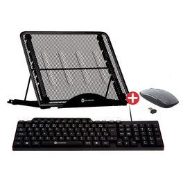 Kit-com-Suporte-Ajustavel-Para-Notebook-ate-15.6--|-GT---Teclado-com-Fio-|-GT---Mouse-Sem-Fio-Cinza-|-GT