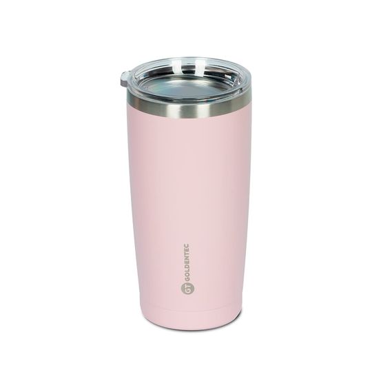 Copo Térmico Thermos Inox 600 ml para bebidas quentes ou frias com tampa - Rosa Queimado| GT