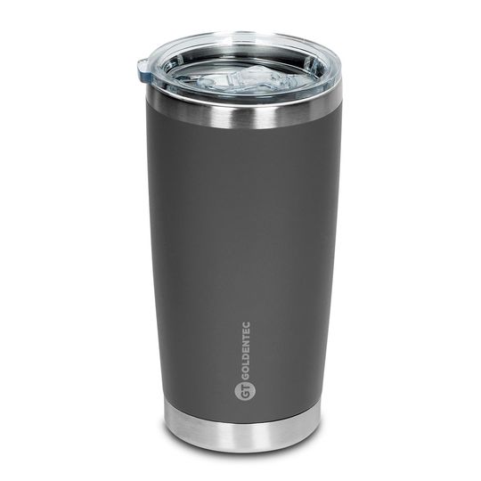 Copo Térmico Inox 600 ml para bebidas quentes ou frias com tampa - Cinza| GT