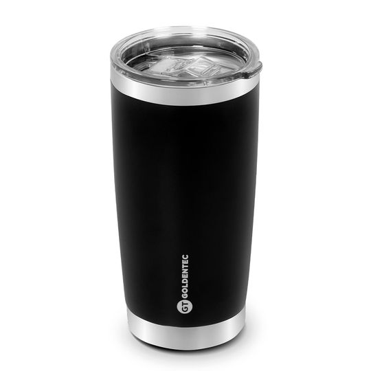 Copo Térmico Inox 600 ml para bebidas quentes ou frias com tampa - Preto | GT