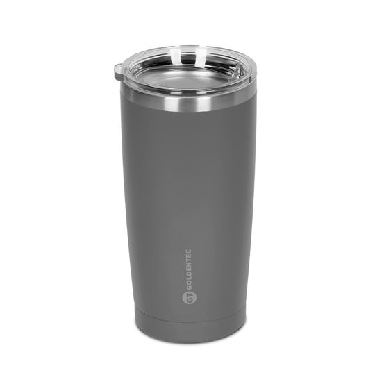 Copo Térmico Goldentec GT Colors Inox 600ml para bebidas quentes ou frias Cinza