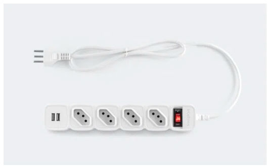 Protetor Eletrônico com 4 Tomadas e 2 USB Intelbras EPE 204 USB BR +