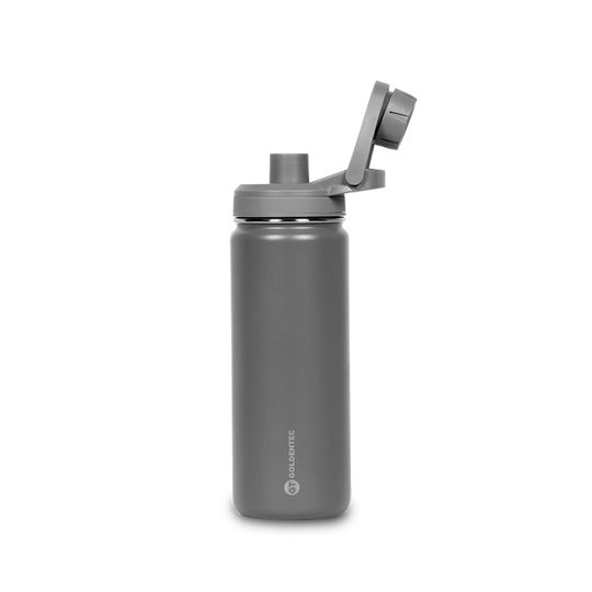 Garrafa Térmica Inox Goldentec 500ml com bico Cinza para bebidas quentes ou frias