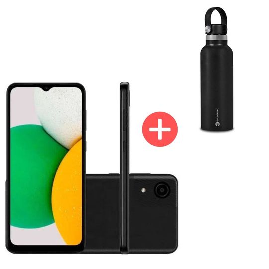 Smartphone-Samsung-A03-Core-32GB-2GB-de-RAM-Tela-65--Camera-Traseira-8MP-Bateria-de-5000mAh-Preto---Garrafa-Termica-GT-Thermos-Inox-750ml-Preta-|-GT