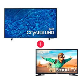 Kit-com-Smart-Tv-85--Samsung-Crystal-UHD-4K-2022-85BU8000-Design-slim---Smart-Tv-32--Samsung-LED-32T4300-Tizen-2-HDMI-1-USB-HD-Wi-Fi