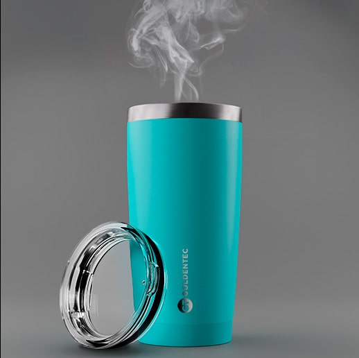 Copo Térmico Thermos Inox 600 ml para bebidas quentes ou frias com tampa - Azul| GT