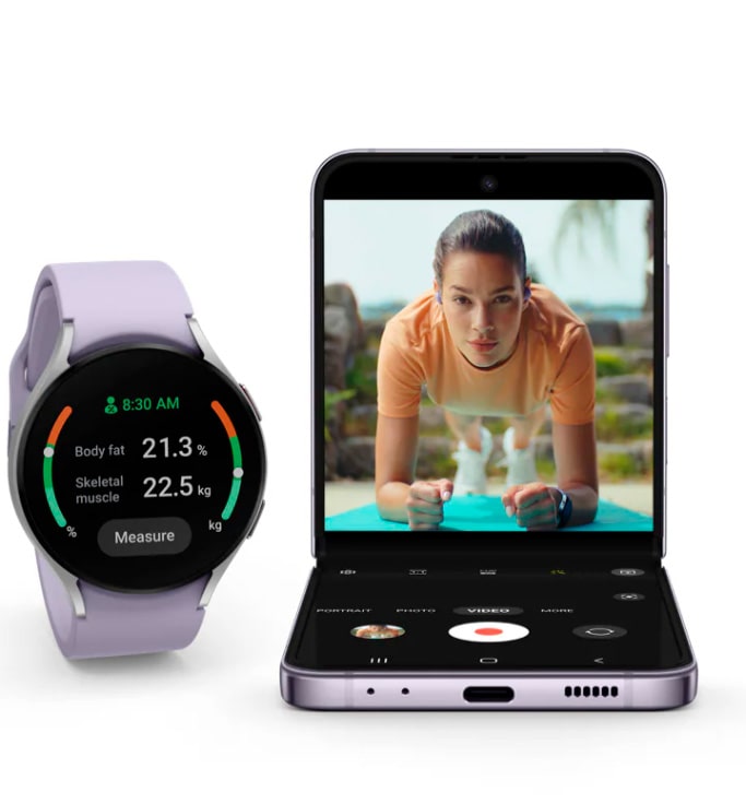 Smartphone Samsung Galaxy Z Flip4 5G 128GB 8GB de RAM Tela dobrável de 6,7 Câmera Dupla Traseira Preto