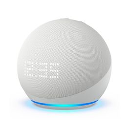 Amazon-Echo-Dot-5ª-Geracao-Smart-Speaker-Alexa-com-Relogio-Branco