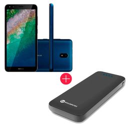 Kit-com-Smartphone-Nokia-C01-Plus-32GB-4G-Tela-545--1GB-RAM-Azul---Carregador-Portatil-5000mAh-2-Portas-Ultraslim-Preto-|-GT