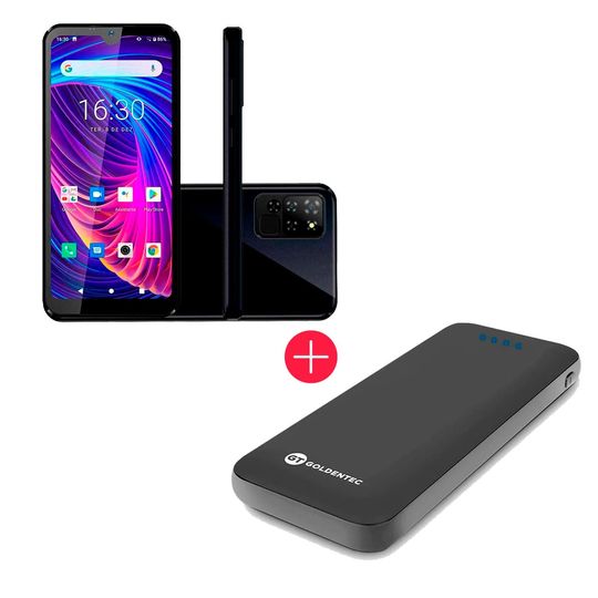 Kit-com-Smartphone-Philco-Hit-P8-3GB-RAM-32GB-Dark-Azul---Carregador-Portatil-5000mAh-2-portas-USB-Ultraslim-Preto-|-GT