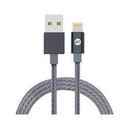 Kit-com-Cabo-Lightning-MFi-USB-Nylon-2m-Space-Gray-|-GT---Carregador-de-Parede-Fast-Charge-USB-C-18W-USB-3.0-Branco-|-GT