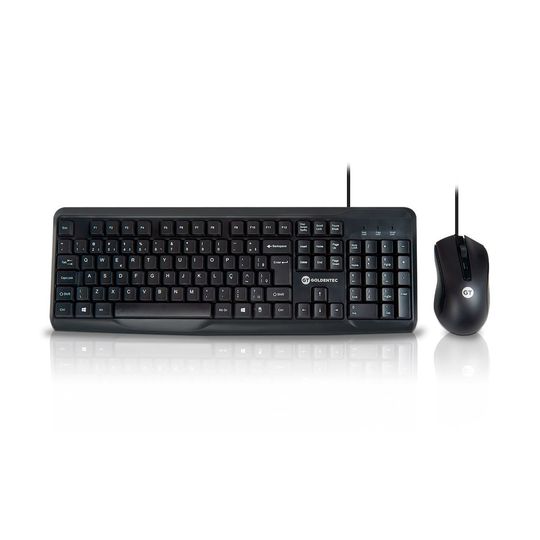 Kit Teclado e Mouse c/ fio Black Elegance | Goldentec