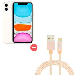 iPhone-11-Apple-Branco-128GB-Desbloqueado---MHDJ3BR-A---Cabo-Lightning-MFi-para-USB-Nylon-1.2m---Gold-|-GT-1