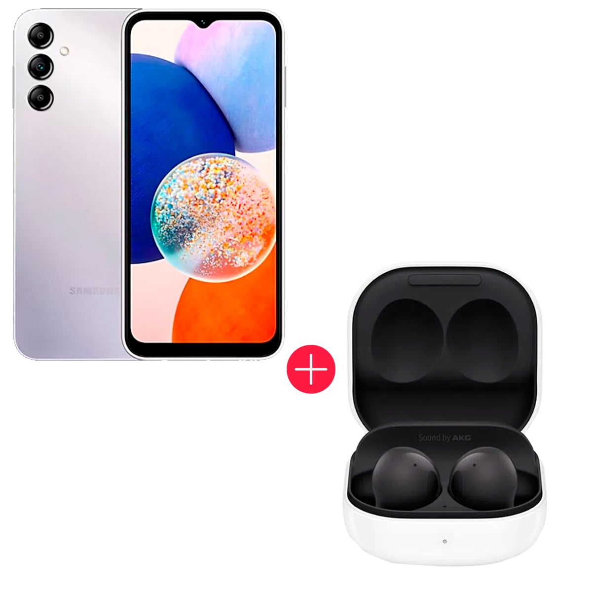 Smartphone Samsung Galaxy A14 5G Prata+ Galaxy Buds 2 Preto - Ibyte