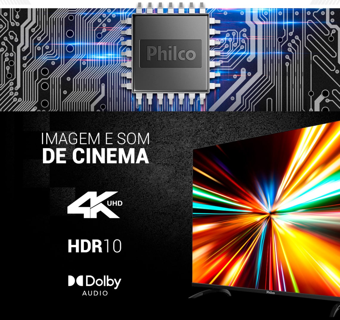 Smart Tv 58 Philco DLED Ultra HD 4K 3 HDMI 2 USB Wi-Fi - PTV58G10AG11SK