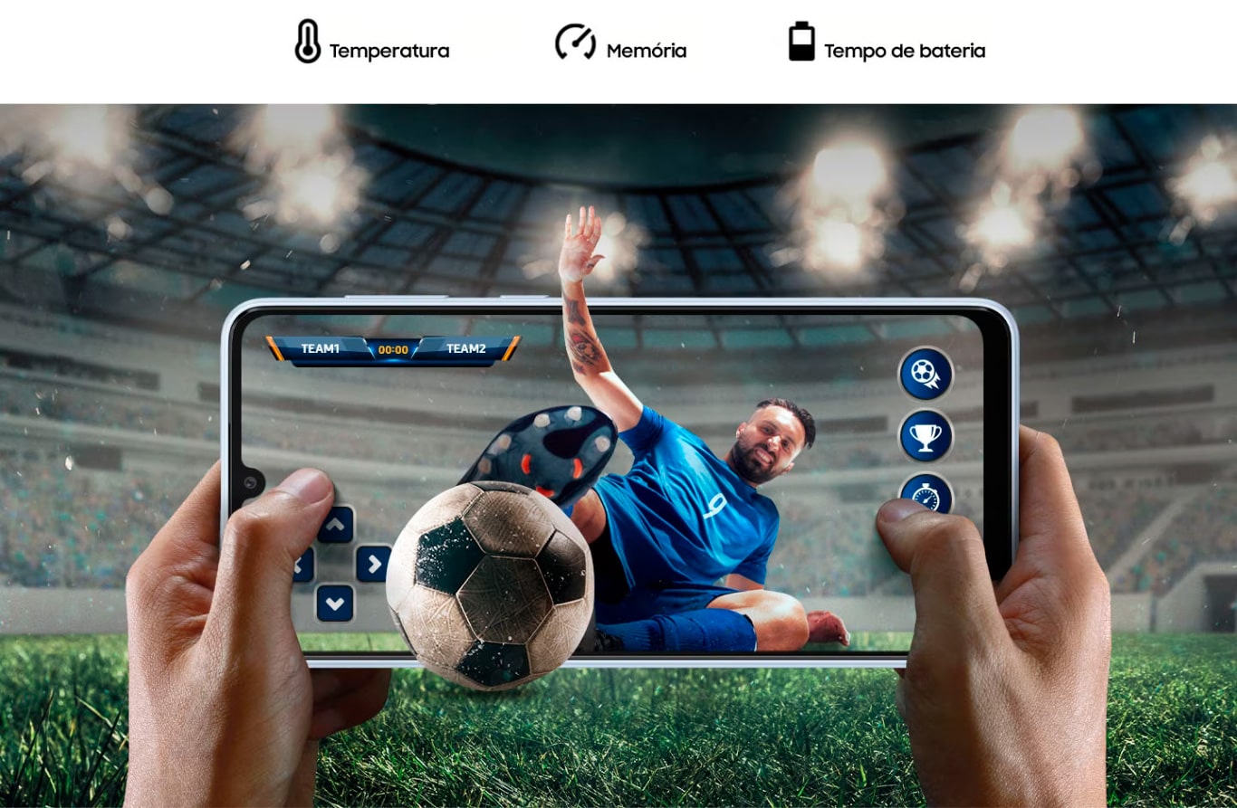 Smartphone Samsung Galaxy A33 5G 128GB 6GB de RAM Tela de 6,4 Câmera Quádrupla Traseira 48MP+8MP+5MP+2MP Frontal de 13MP Bateria 5000mAh Azul