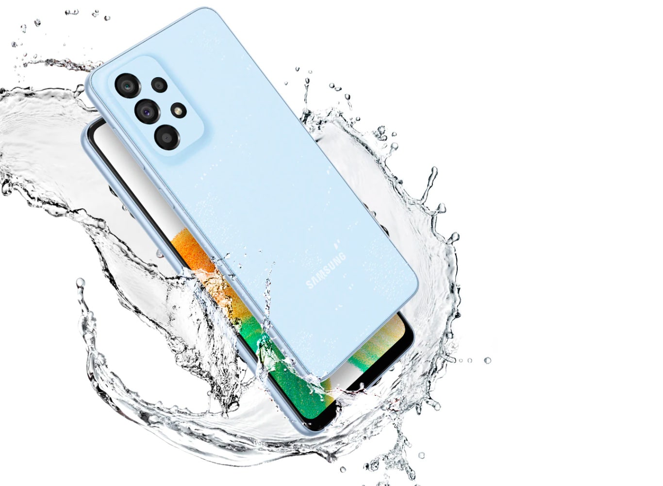 Smartphone Samsung Galaxy A33 5G 128GB 6GB de RAM Tela de 6,4 Câmera Quádrupla Traseira 48MP+8MP+5MP+2MP Frontal de 13MP Bateria 5000mAh Azul
