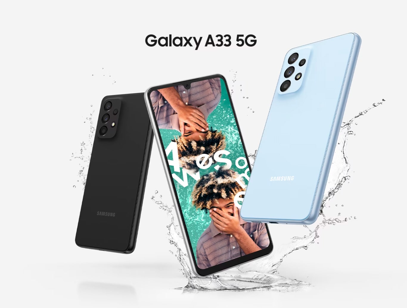 Smartphone Samsung Galaxy A33 5G 128GB 6GB de RAM Tela de 6,4 Câmera Quádrupla Traseira 48MP+8MP+5MP+2MP Frontal de 13MP Bateria 5000mAh Azul