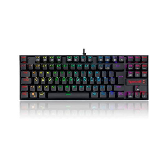 Teclado Gamer Mecânico Redragon Kumara Pro, RGB, Switch Vermelho, ABNT2, Preto