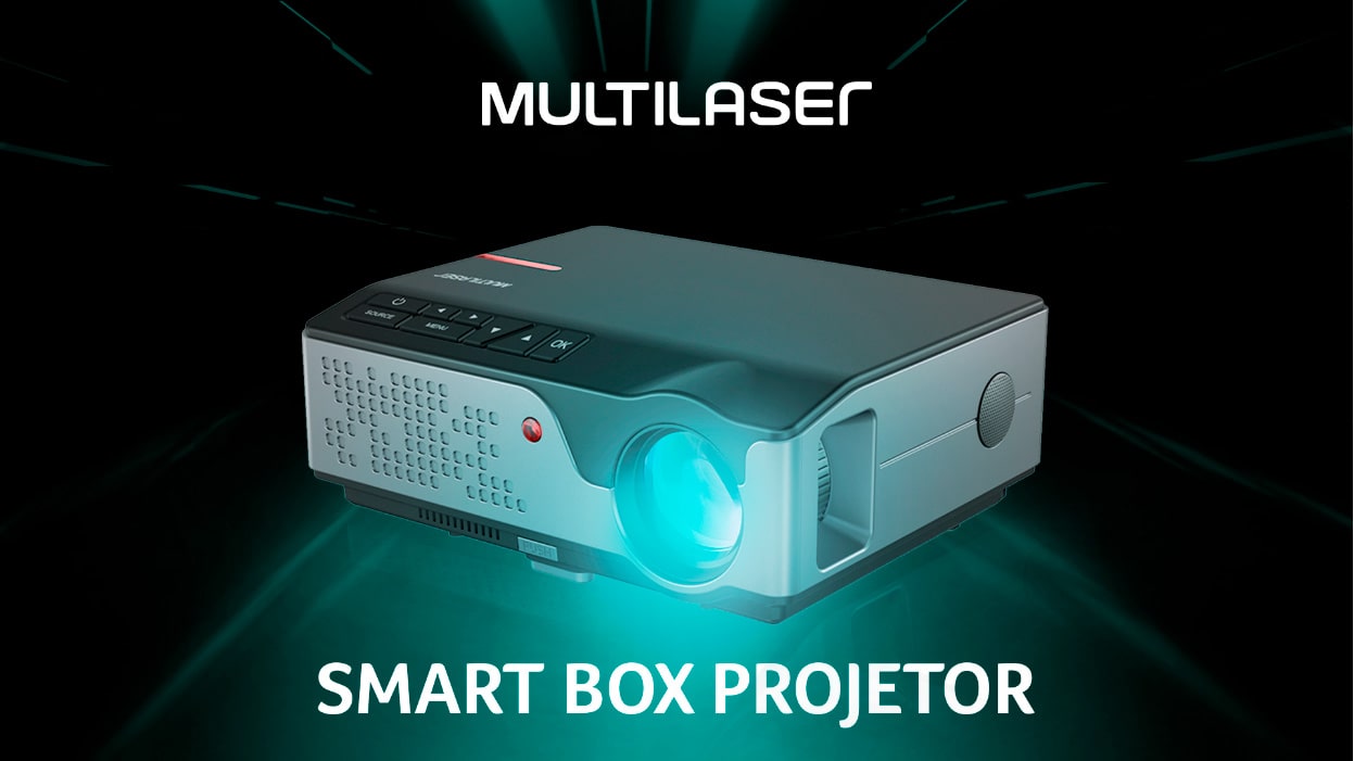 Projetor Multilaser Smart Screen Linux, 4500 Lumens, Wi-Fi - PJ004