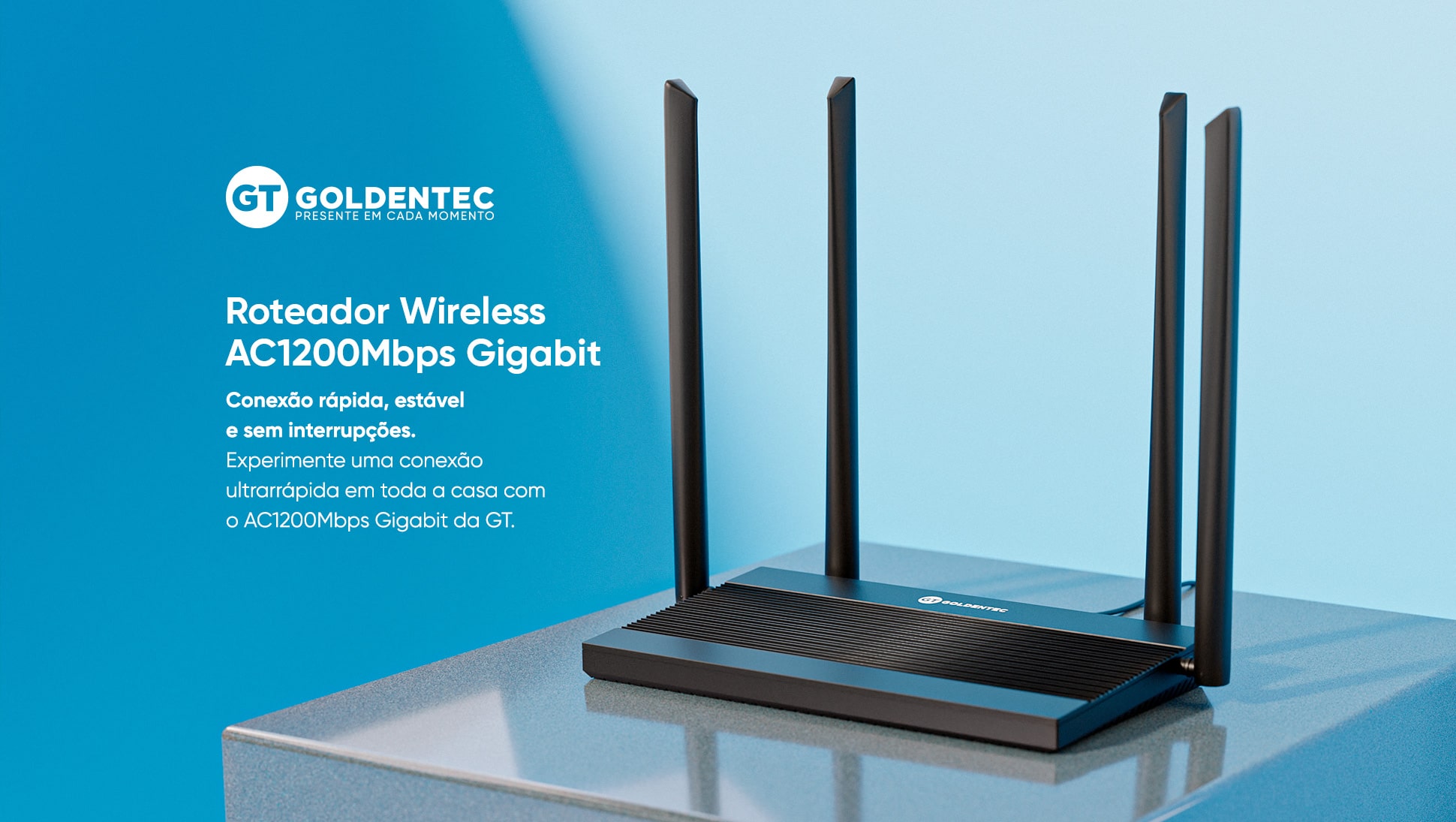 Roteador Wireless AC1200 Goldentec | GT - lojaibyte