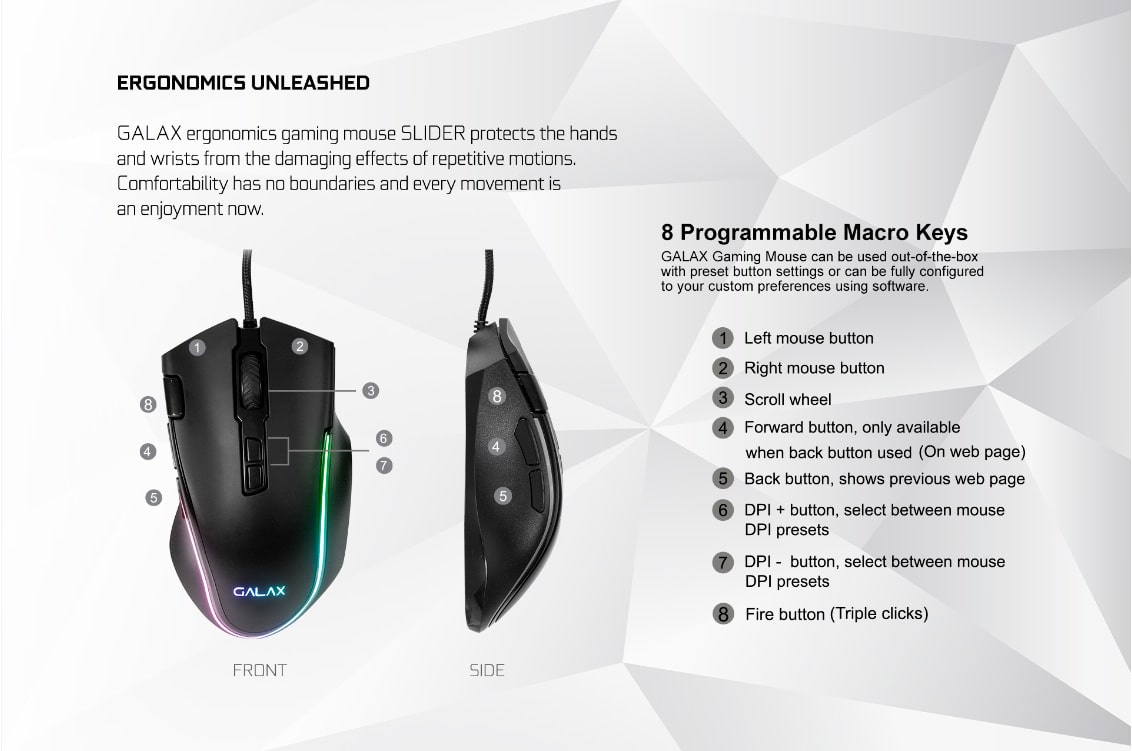 Mouse Gamer Galax SLD-01 7.200 DPI
