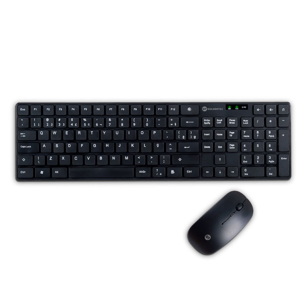 Kit Teclado e Mouse Sem Fio USB Compact Goldentec Ibyte