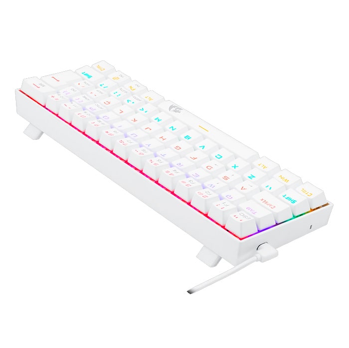 Teclado Gamer Mecânico Redragon Lakshmi Lunar White, Rainbow Switch Brown, ABNT2, Branco