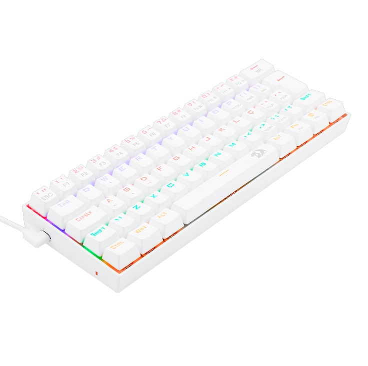 Teclado Gamer Mecânico Redragon Lakshmi Lunar White, Rainbow Switch Brown, ABNT2, Branco