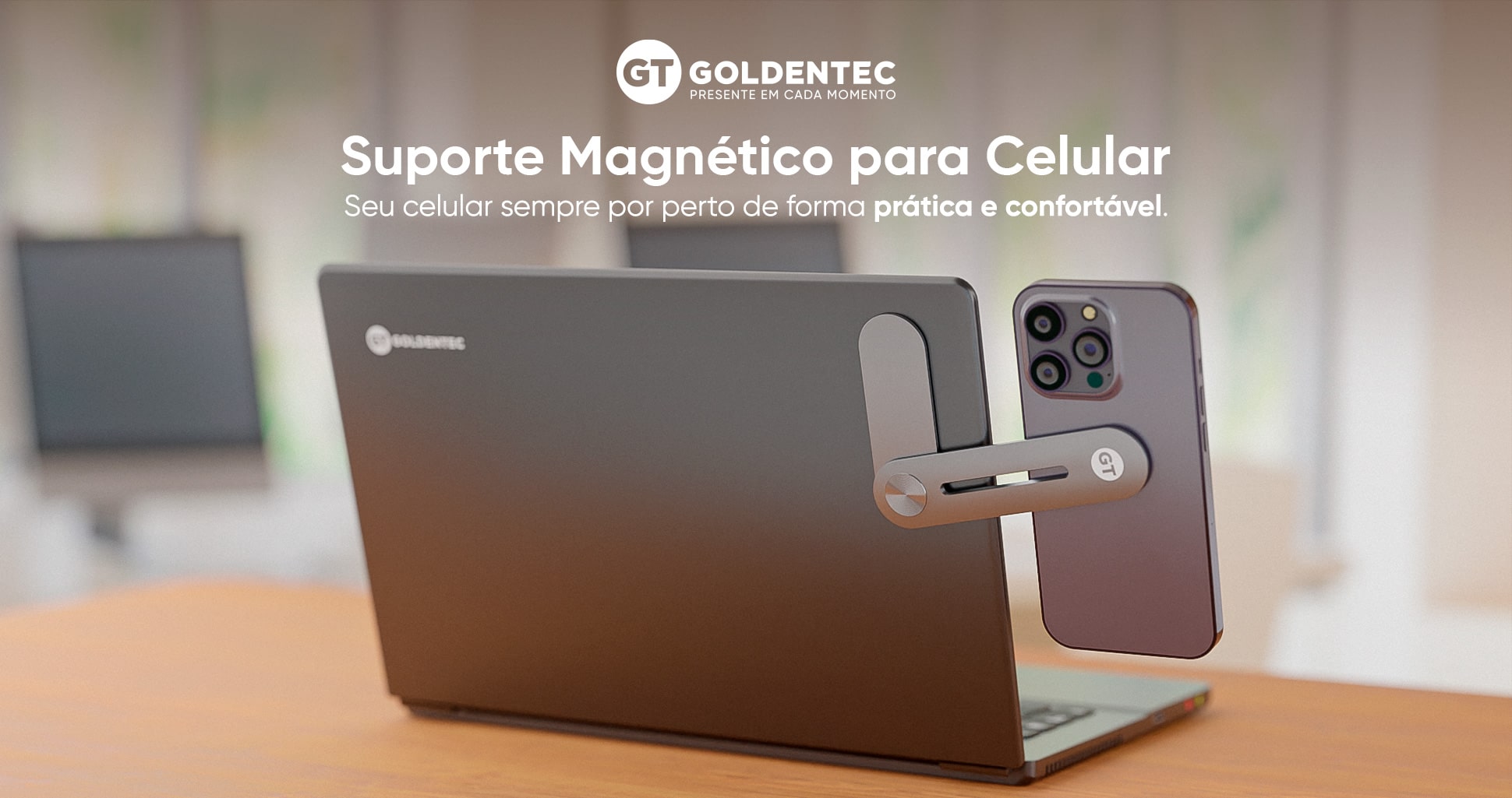 Suporte de Celular para Notebook Magnético | GT