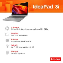 Notebook-Lenovo-Ideapad-3i-Intel-Celeron-N4020-Tela-15.6--HD-4GB-SSD-128GB-Linux-Prata-Com-Office-365-Personal---82BUS00100--6