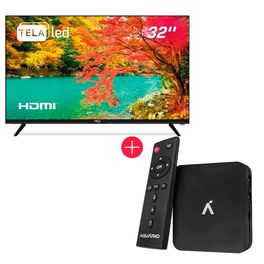 Kit-com-TV-32--HQ-LED-HD-HQTVS32-3-HDMI-2-USB---Smart-TV-Box-4K-Android-7.1.2-STV-3000