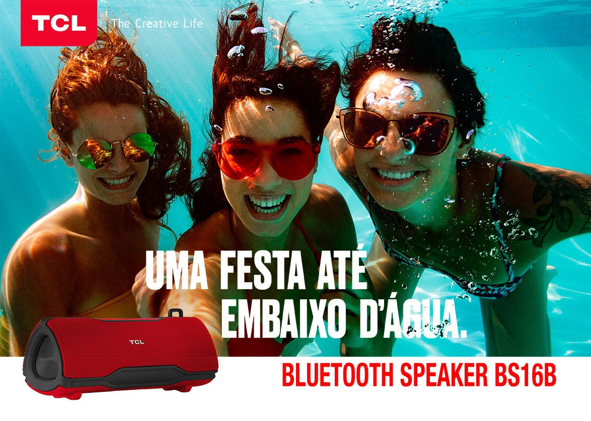 Caixa de Som Speaker TCL Bluetooth Extra Bass 16W RMS BS16B