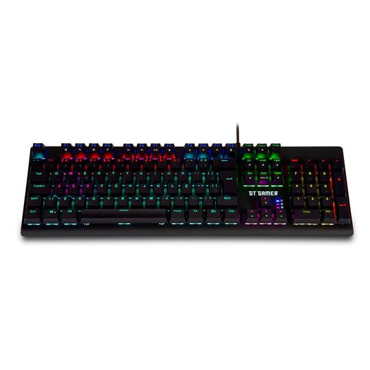 Teclado Gamer Goldentec Mecânico com LED, RGB, Anti Ghosting e Red Switch